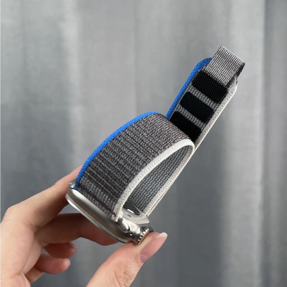 NEW GRAY-BLUE Velcro Loop Strap for Apple Watch - Picture 4 of 8